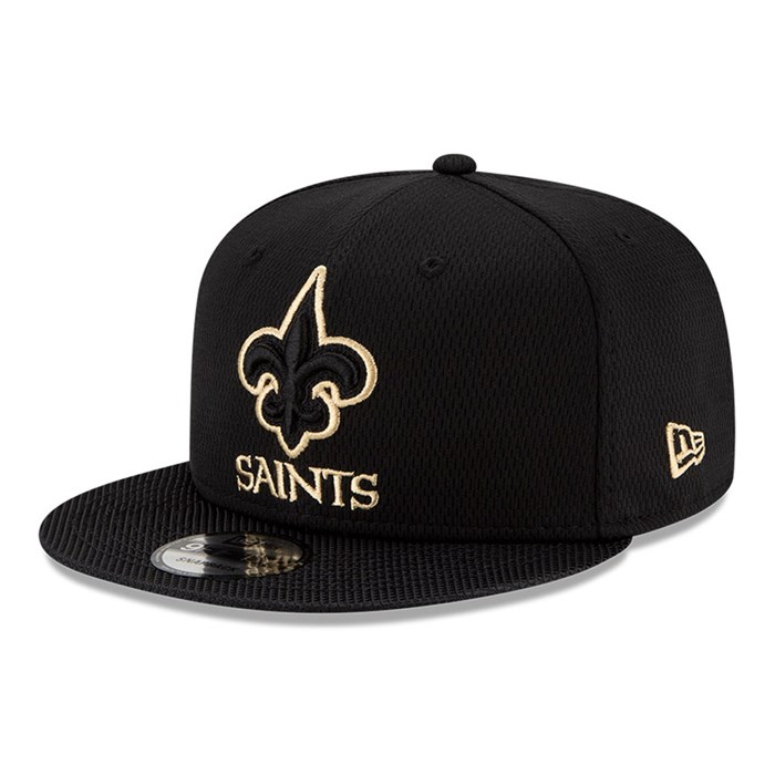 New Orleans Saints NFL Sideline Road Youth 9FIFTY Lippis Mustat - New Era Lippikset Tarjota FI-243870